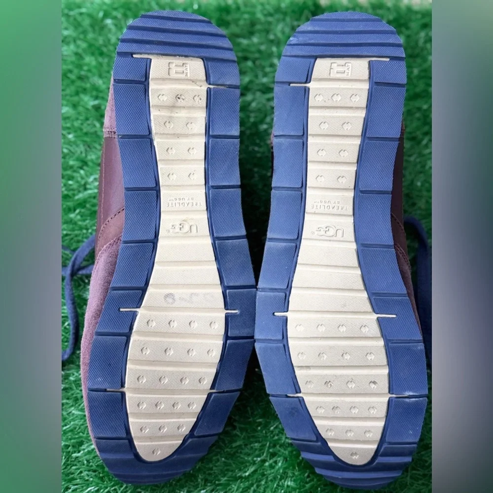 Men's Burgundy Sneakers with Blue Laces UGG Trigo‎ Trainer 1017310 Size 12